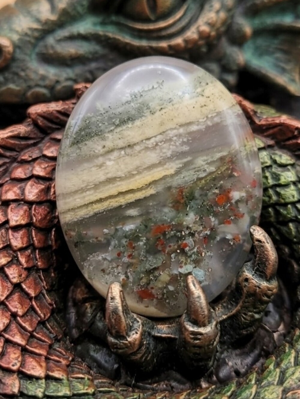African Blood Stone Crystal Palm Stone